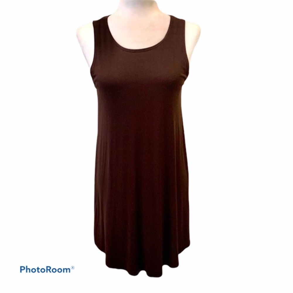 The Boutique Chocolate Brown Tank Swing Dress Sz S